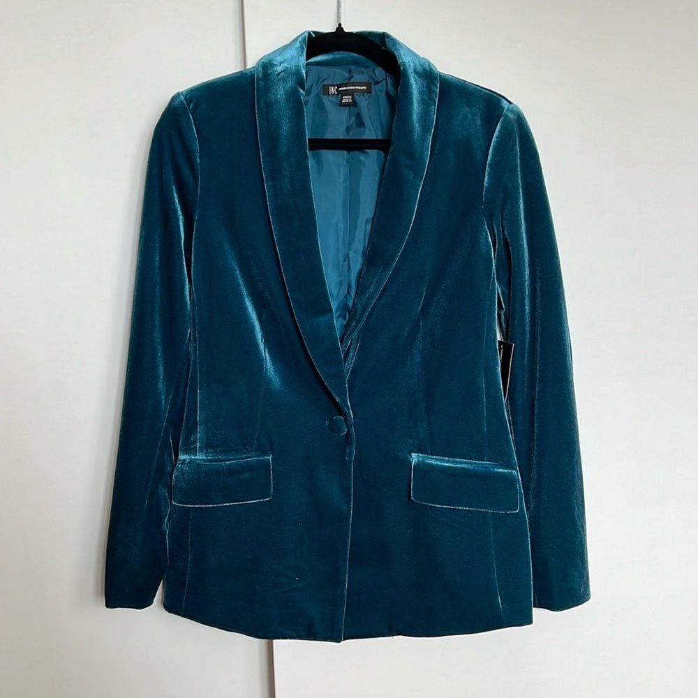 NWT - Teal Velvet Blazer - Size Small Petite